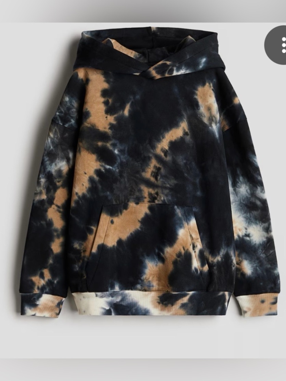 Tie-Dye Hooded Pullover Sweatshirt - Black & Brown (SKU854)